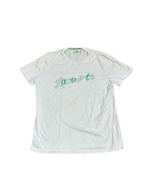 Lacoste Men’s Logo White Short Sleeve T-Shirt Size 5 Large